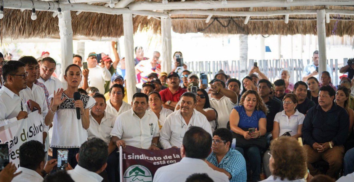 Sheinbaum enfrenta reclamos por fallas del IMSS y Pemex durante su recorrido por Campeche