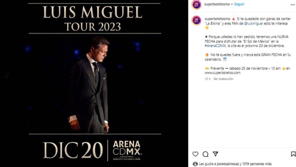 Luis Miguel anuncia dos nuevas fechas en la Arena CDMX; precio de los boletos y cuándo salen a la venta