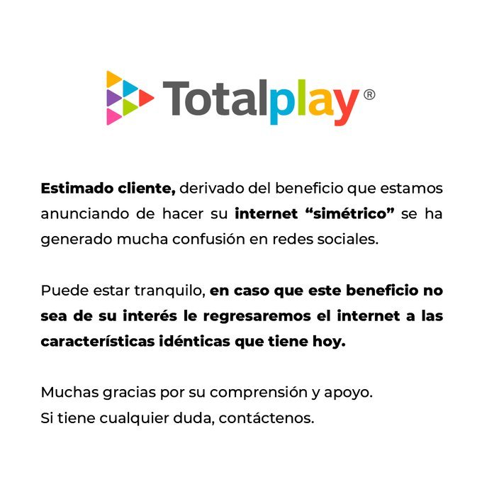 Totalplay mete reversa a "internet simétrico"